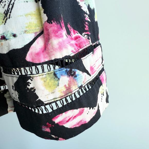 WHBM Black Floral Fit & Flare Dress 8 with Pockets Romantic Garden Party - Picture 7 of 14